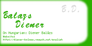 balazs diener business card